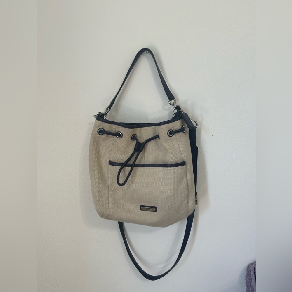 Tan & Blue Coach Bag